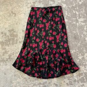 Betsy Johnson floral silk skirt